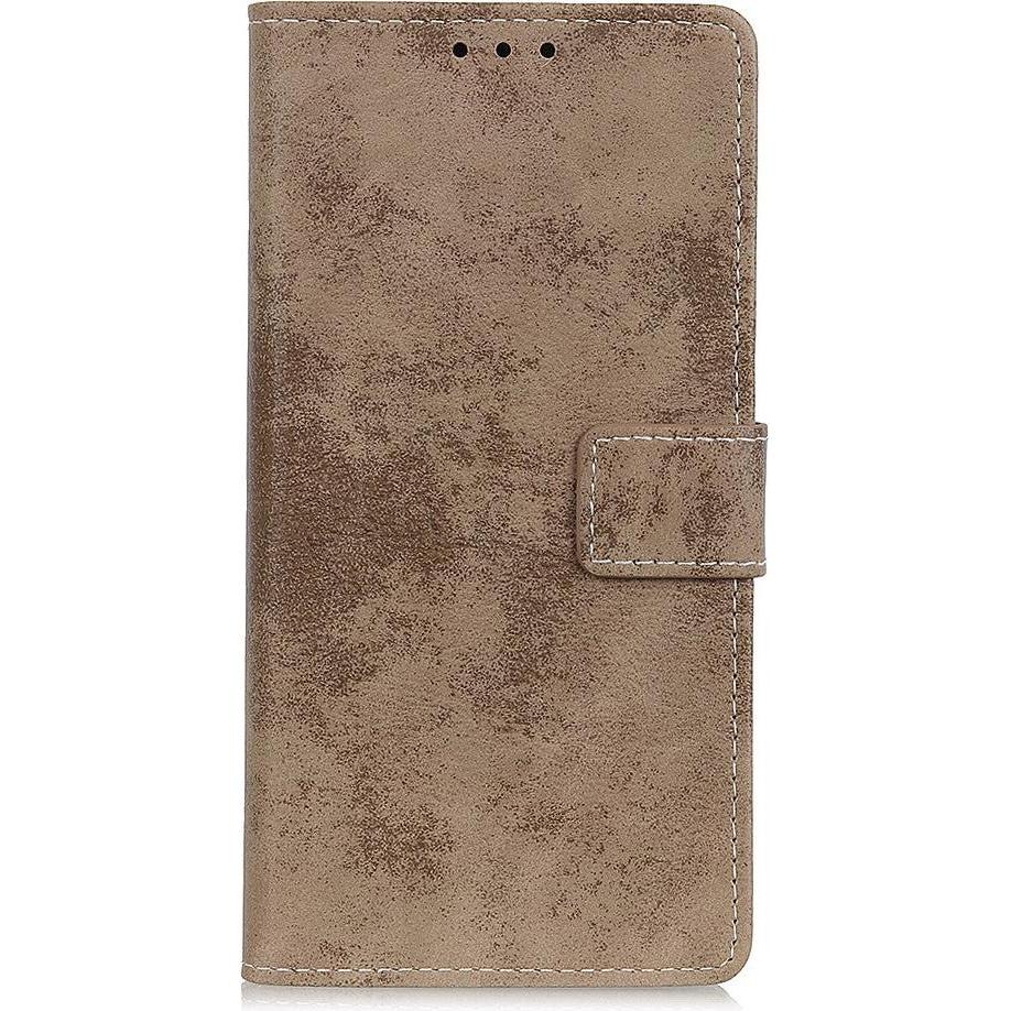 Cover-Discount Xiaomi Mi Note 10 - Vintage Etui Wildleder Optik khaki (Xiaomi Mi Note 10), Smartphone Hülle, Grün