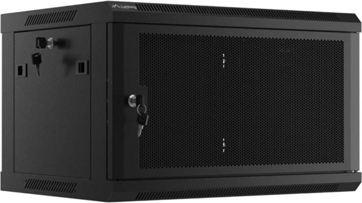 Image du produit Lanberg Nástěnná jednodílná skříň 19", 6U/600x450, (v rozloženém stavu), perforované dveře, černá ( (6 HE, Rack 19 pouces)