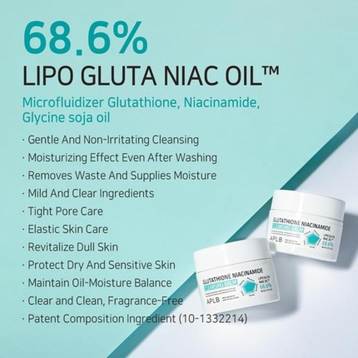 Actual product image Aplb Glutathione Niacinamide Cleansing Balm Lipo Gluta Niac Oil 68.6% 2.71 (Cleansing lotion, 80 ml)