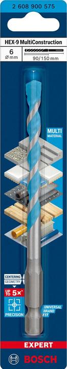 Actual product image Bosch Professional Zubehör EXPERT HEX-9 MultiConstruction drill, 6 x 90 x 150 mm (6 mm)