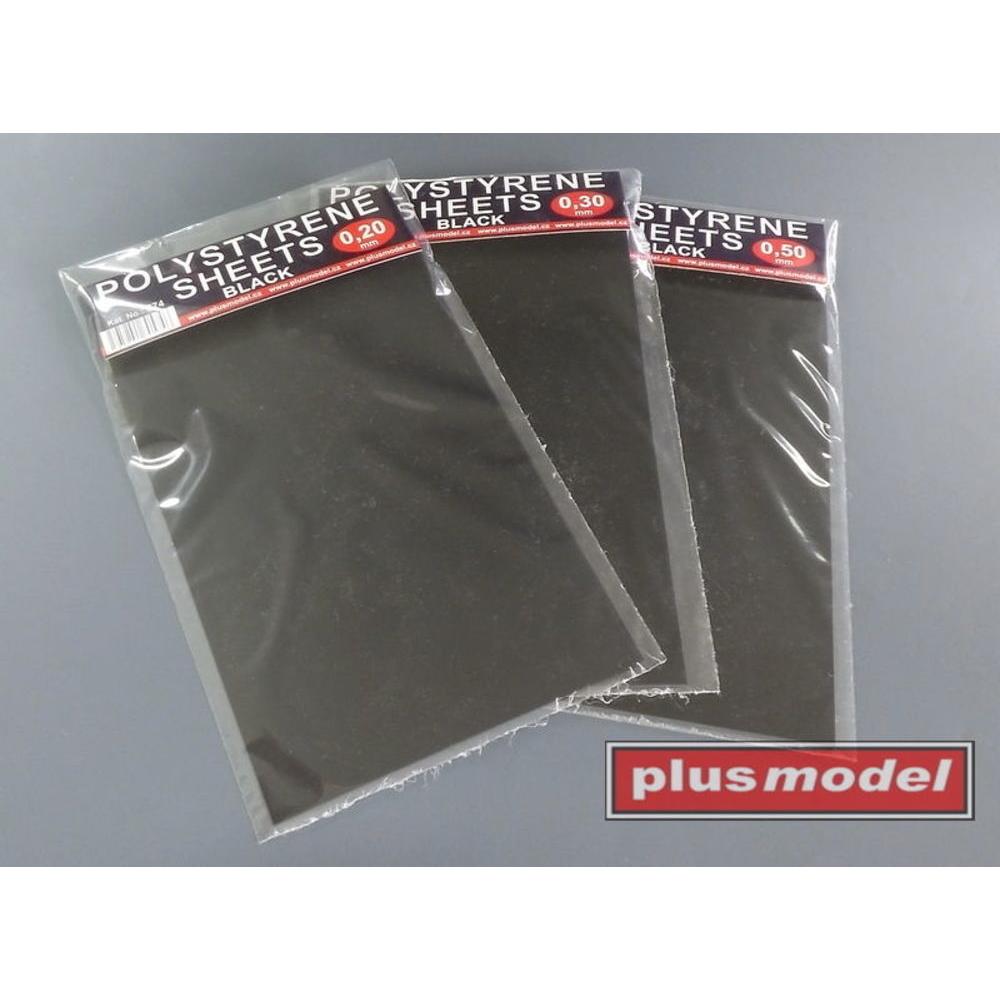 Plus Model Polystyrene sheets black 0,5