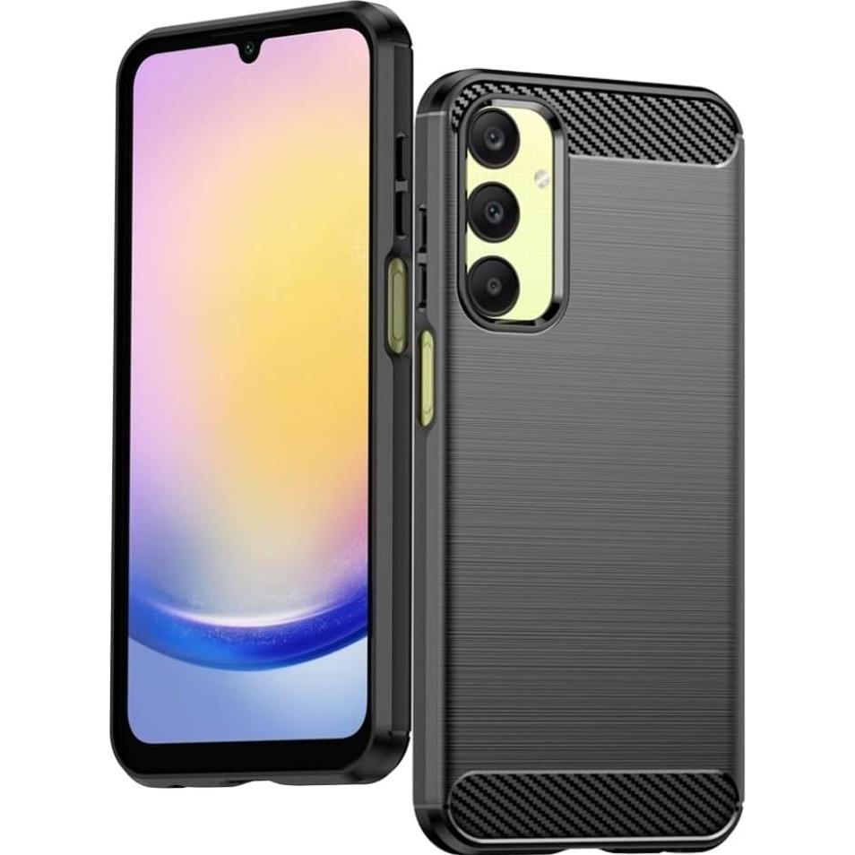 Thumbnail - Screenguard Samsung Galaxy A25 5G Hülle Carbon Brushed Soft TPU (Samsung Galaxy A25 5G), Smartphone Hülle, Schwarz