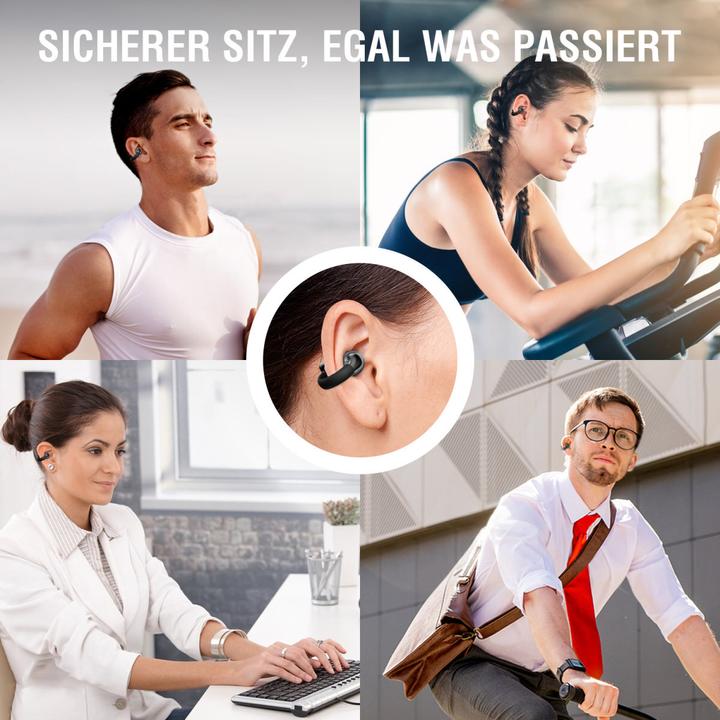 Produktbild 4smarts Open-Ear-Kopfhörer SkyBuds Clip Grau, Detailfarbe: Grau (NC, 6 h, Kabellos)