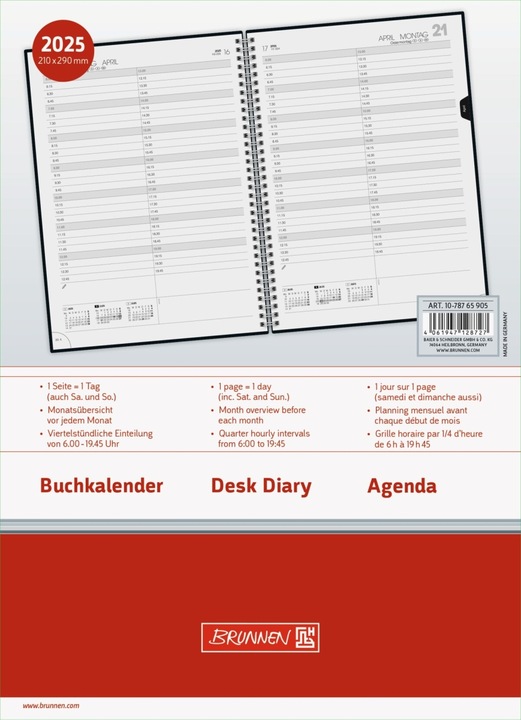 Produktbild Buchkalender Modell 787 (2025) (A4, Deutsch)