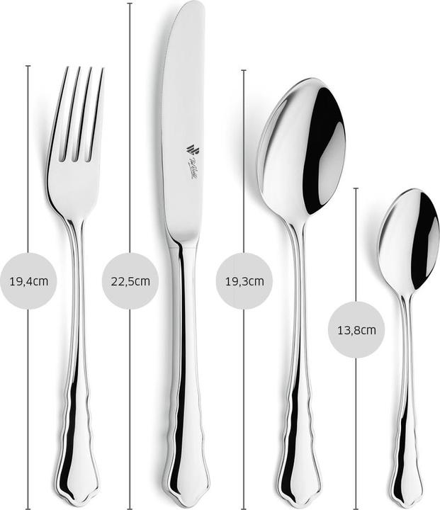 Immagine prodotto Paul Wirths Bestecke Set di posate 24 pezzi 7700 Chippendale (24 Pezzo/i, Set di posate)