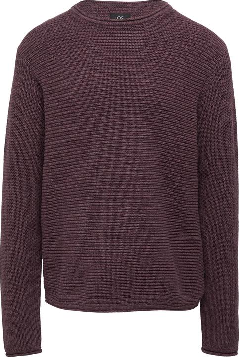 S.Oliver Strickpullover Melierter Strickpullover mit Rippstruktur