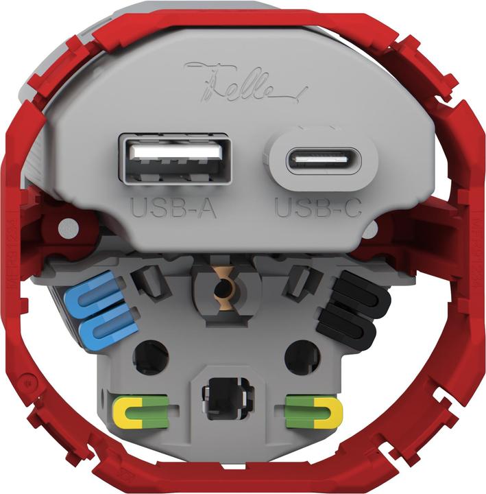 Produktbild Feller USB A+C/T13-Kombination, 3000mA, Edizio.Liv