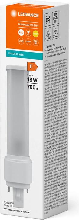 Immagine prodotto Ledvance Lampada compatta a LED (G24d-2, 7 W, 700 lm, 1 x, F)