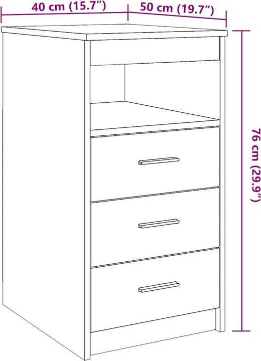 Actual product image vidaXL Schubladenschrank (40 x 50 x 76 cm)