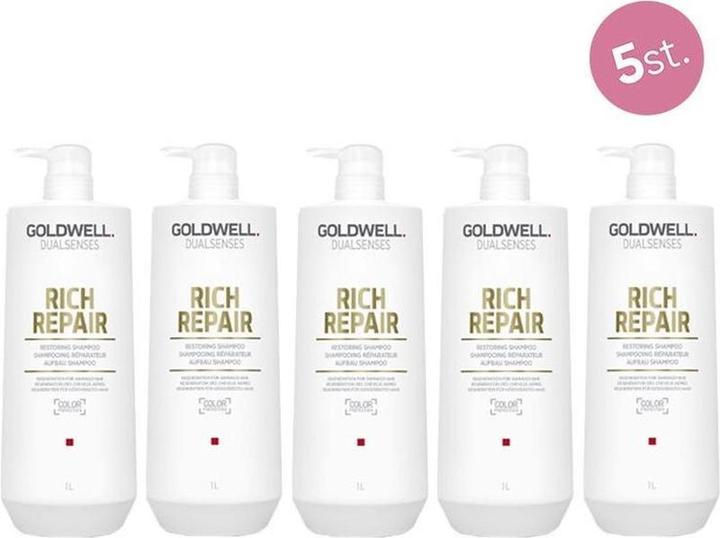 Immagine prodotto Goldwell 5x Dualsensenses Rich Reparatur restaurieren Shampoo 1000 ml (1000 ml, Shampoo liquido)