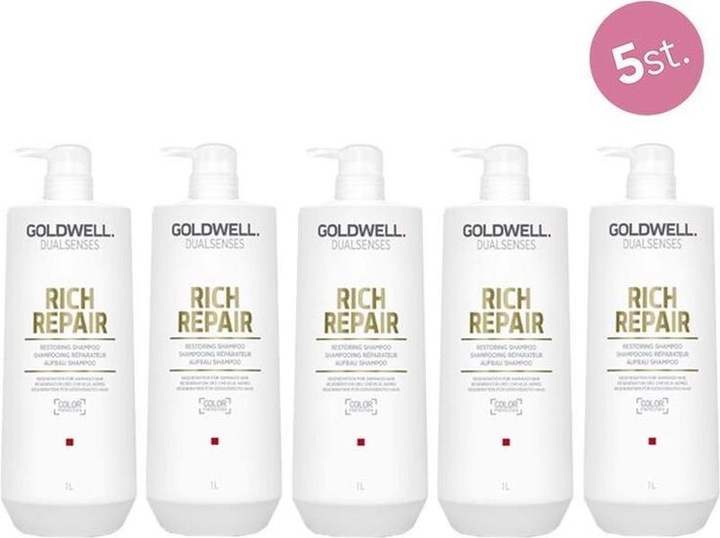 Image du produit Goldwell 5x Dualsensenses Rich Reparatur restaurieren Shampoo 1000 ml (1000 ml, Shampoing liquide)