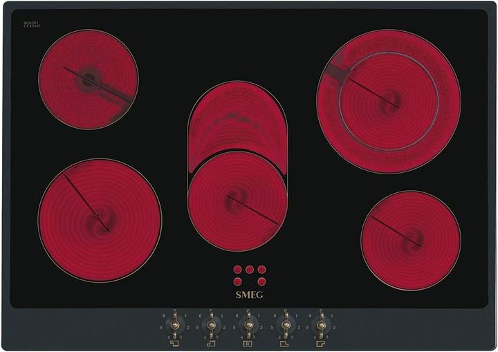 Produktbild Smeg P875AO Glaskeramikkochfeld, 72 cm, Schwarze Glaskeramik, anthrazit (71.80 cm, Glaskeramik Kochfeld)