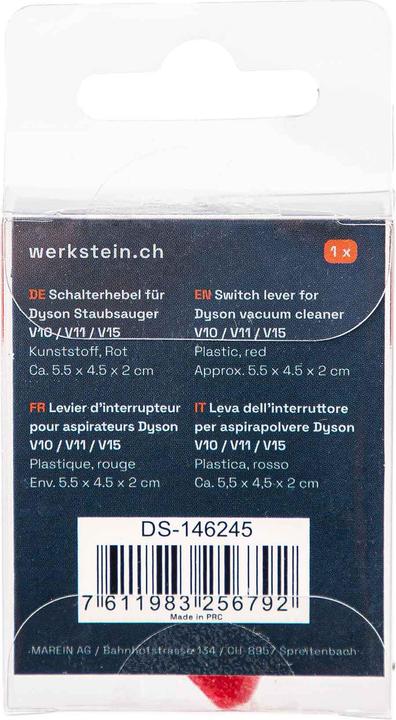 Actual product image Werkstein Ersatz Schalterhebel Trigger Switch Button für Dyson Staubsauger V10 / V11 / V15