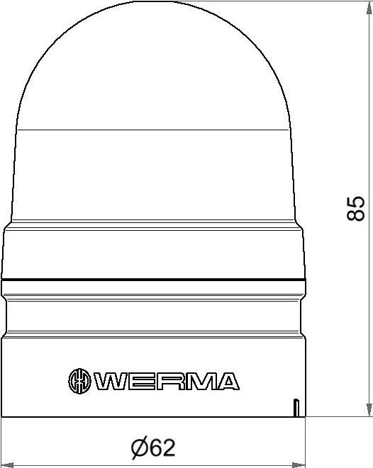Actual product image Werma Signal technology Signal lamp Mini TwinLIGHT 12VAC/DC YE Yellow 12 V/DC