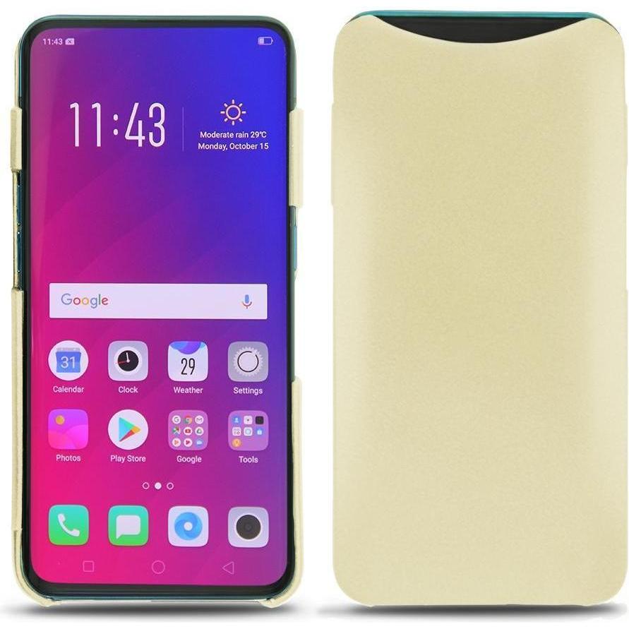 Noreve Lederschutzhülle (Oppo Find X), Smartphone Hülle, Beige