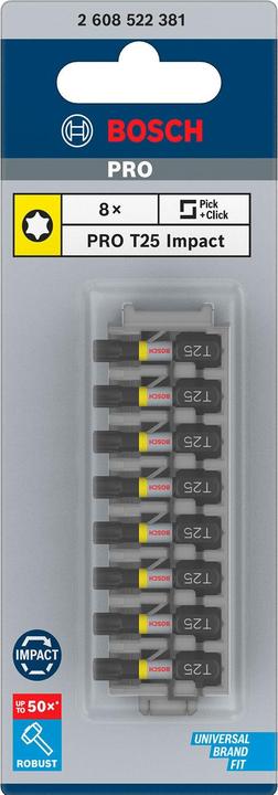 Productafbeelding Bosch Zubehör Torx 25 Impact Control schroevendraaier bitpakket. 8-delig.25 mm (Zeskantbus TX)