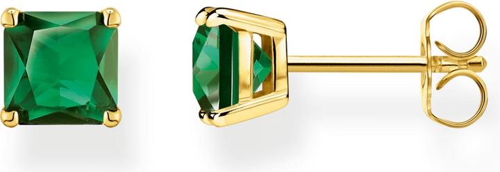 Actual product image Thomas Sabo Stud earrings green stone gold (925 silver)