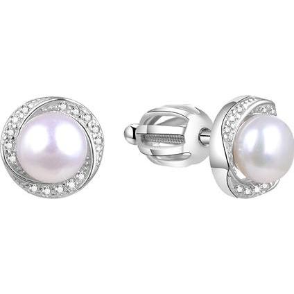 Beneto, Ohrringe, Silver earrings with real pearl TAGUP1585PS (L)