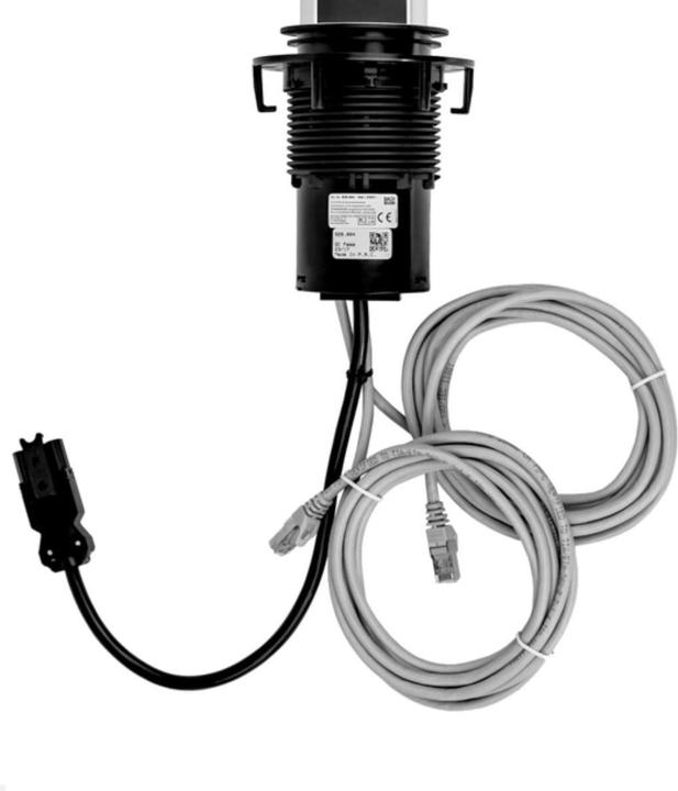 Produktbild Bachmann ELEVATOR Steckdoseneinheit 1x Schuko 2x LAN Chrom matt (1 x, CEE 7/3, RJ45, 0.50 m)