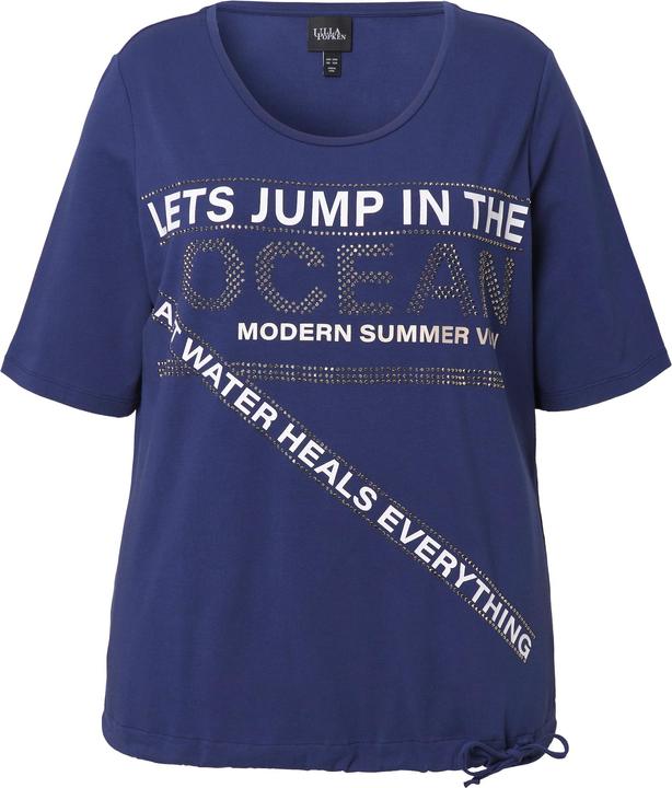 Immagine prodotto Ulla Popken T-shirt con scritta, orlo con fascia, scollo a girocollo e mezze maniche (46, 48)