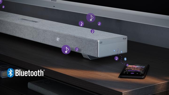 Image du produit Sharp Speakers HT-SBW53121(BK) Q 3.1.2 Dolby Atmos/ DTS:X Soundbar with Wireless Subwoofer, Black | (182 W, 3.1.2 Canal)