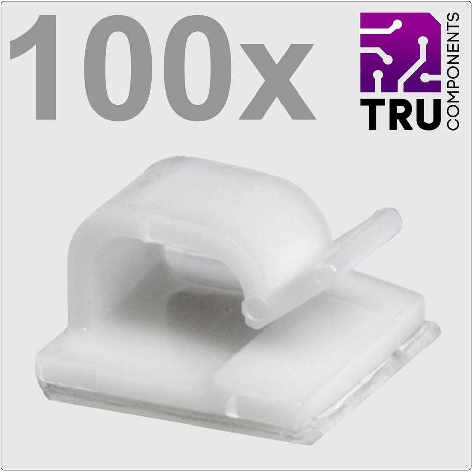 Tru Components, Kabelhalter, T24CA021 Kabelclip selbstklebend TC-12888440 Bündel-Ø-Bereich 1 b