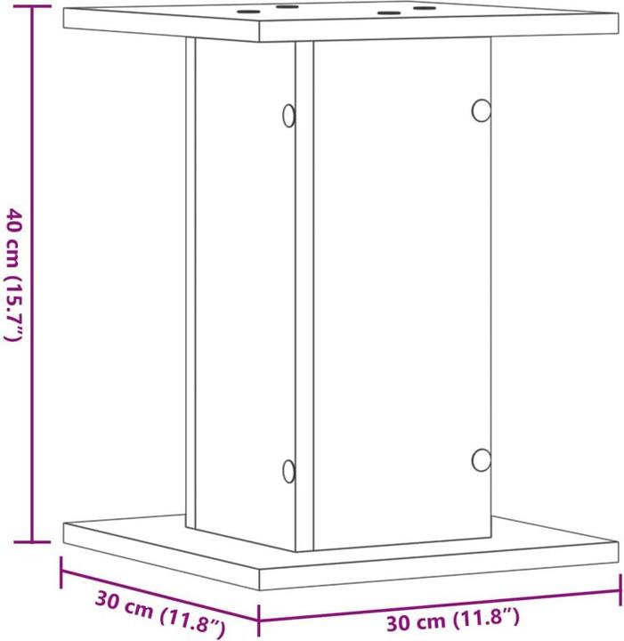 Actual product image vidaXL Speaker stand 2 pcs. 30 x 30 x 40 cm (1 pcs., Stand, Not movable)