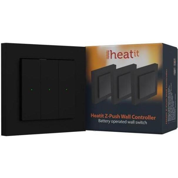 Heatit HEAE4512694 - Z-Push Wall Controller Z-Wave 700 series (Black) (HEAE4512694)