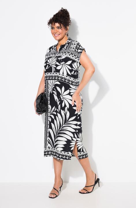 Immagine prodotto Ulla Popken Abito midi dal taglio oversize con colletto da camicia e mezze maniche (46, 48)