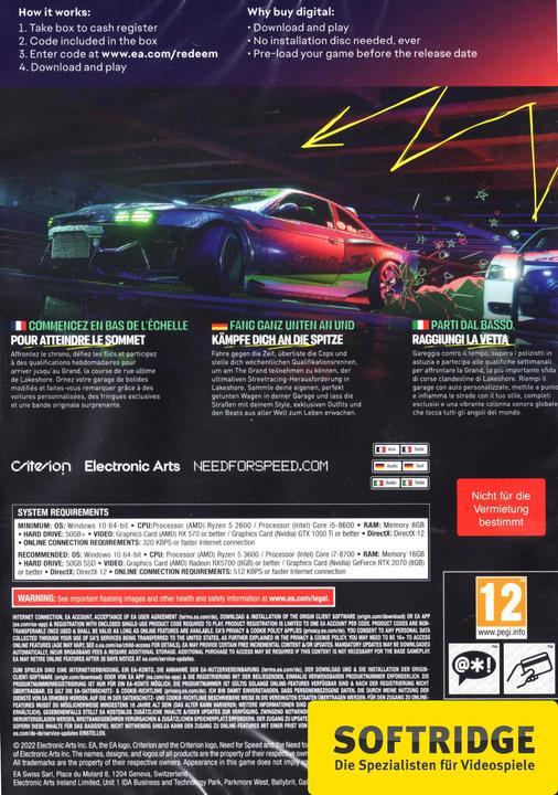 Actual product image EA Games Need for Speed Unbound (PC, Multilingual)