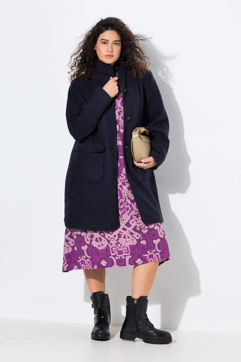 Immagine prodotto Ulla Popken Cappotto con effetto lana, collo con risvolti e tasche grandi