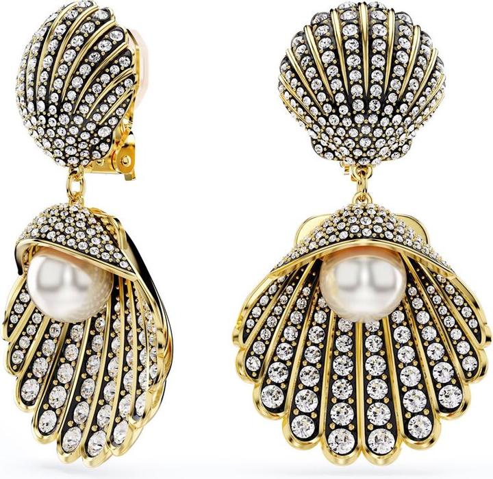 Immagine prodotto Swarovski Fermaglio per orecchie Idyllia con perla di cristallo e conchiglia in oro bianco (Metallo Swarovski)