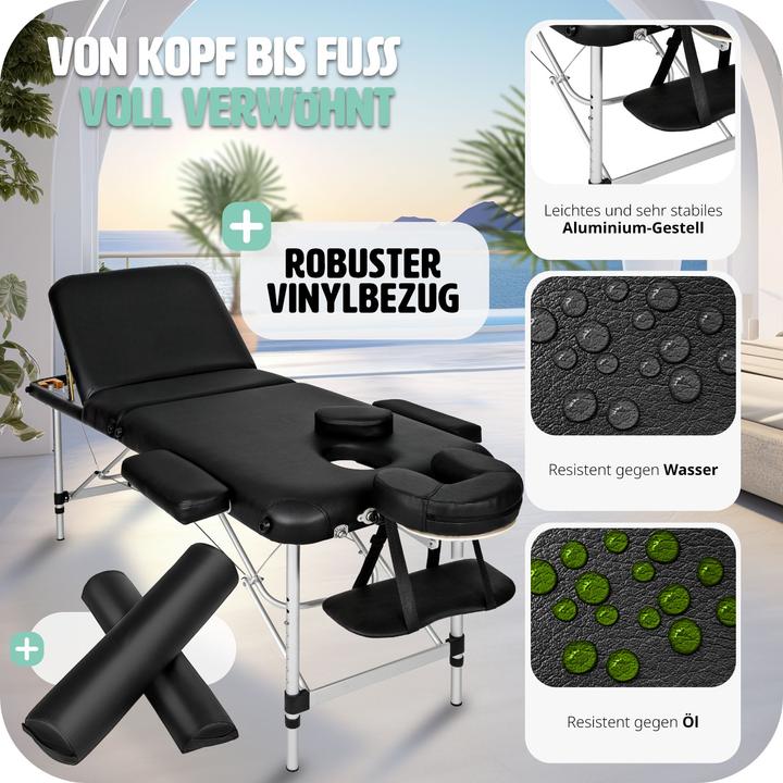 Actual product image tectake Massage table 3 zone with carry back and bolsters