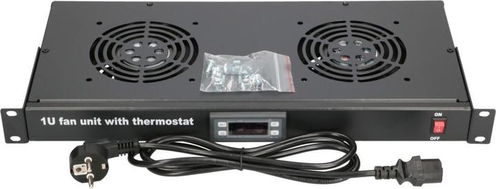 Produktbild Extralink 19/" RACK MOUNT FAN PANEL (2 FANS) WITH THERMOSTAT