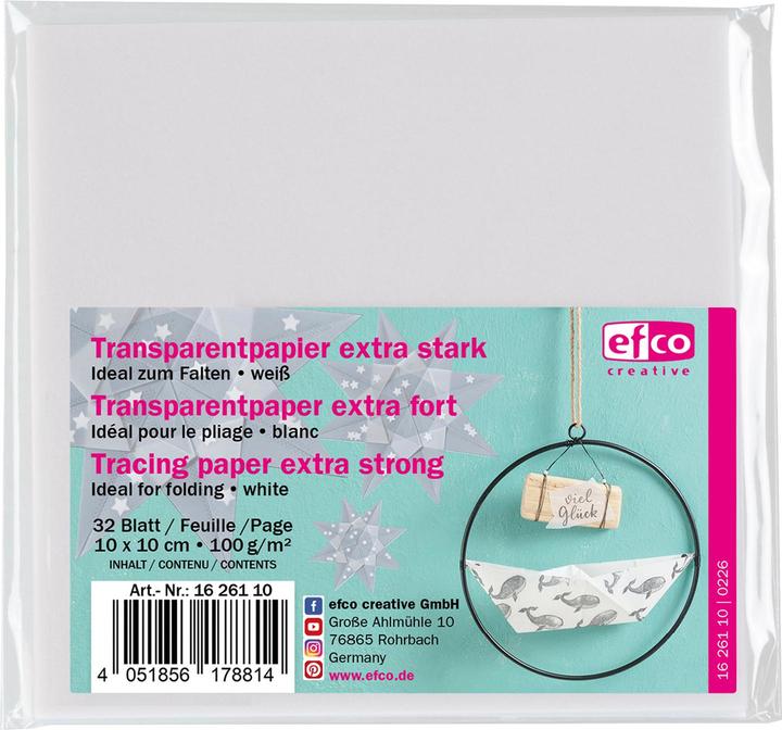 Actual product image Efco Tracing paper for folding "Extra strong (100 g/m², 32 x)
