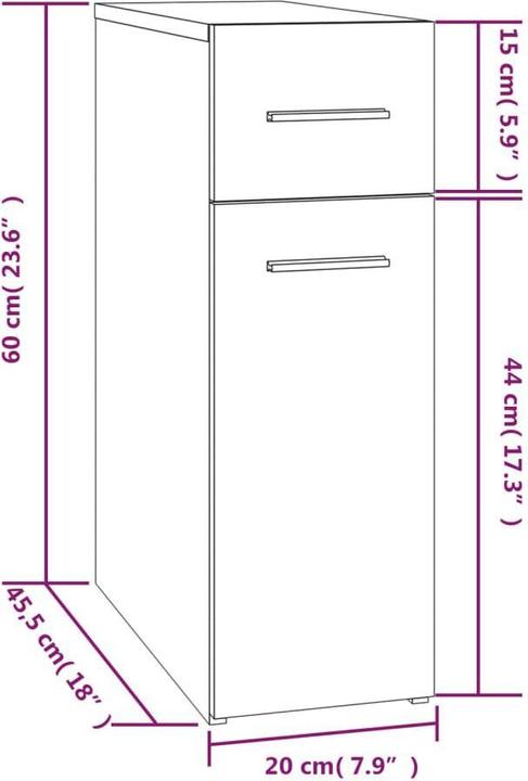 Image du produit vidaXL Apothekerschrank (20 x 45.50 x 60 cm)