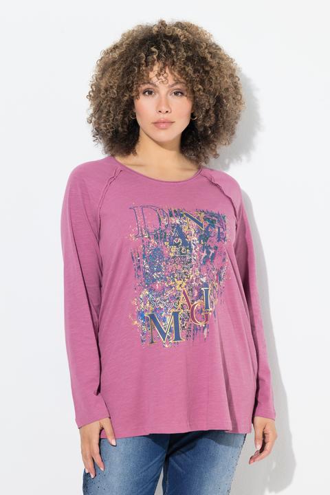 Actual product image Ulla Popken Inverted Seam Long Sleeve Graphic Tee (58)