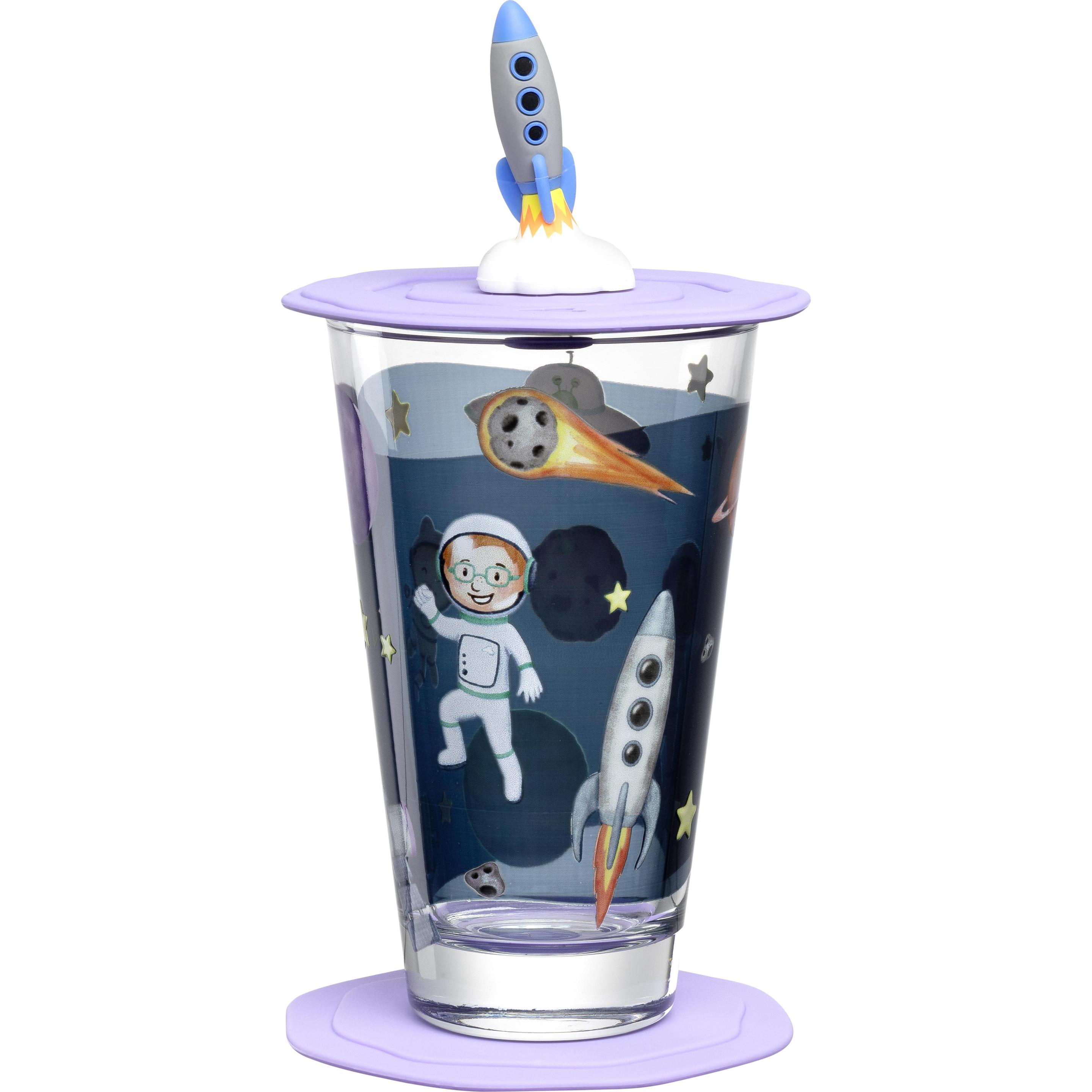 Leonardo, Kindergeschirr + Kinderbesteck, Kindertrinkglas Avventura 300 ml, 3 Stück, Weltall