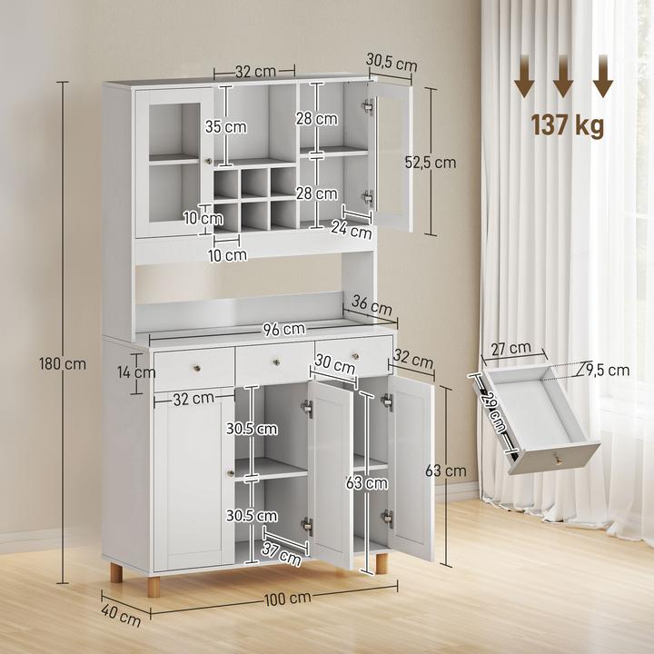 Immagine prodotto Homcom Armadio da cucina (100 x 40 x 180 cm)