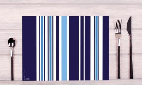 Image du produit PROnappe 400 sets de table bayadère bleu marine multicolore 30,0 x 40,0 cm (4 pcs, 40 x 30 cm)