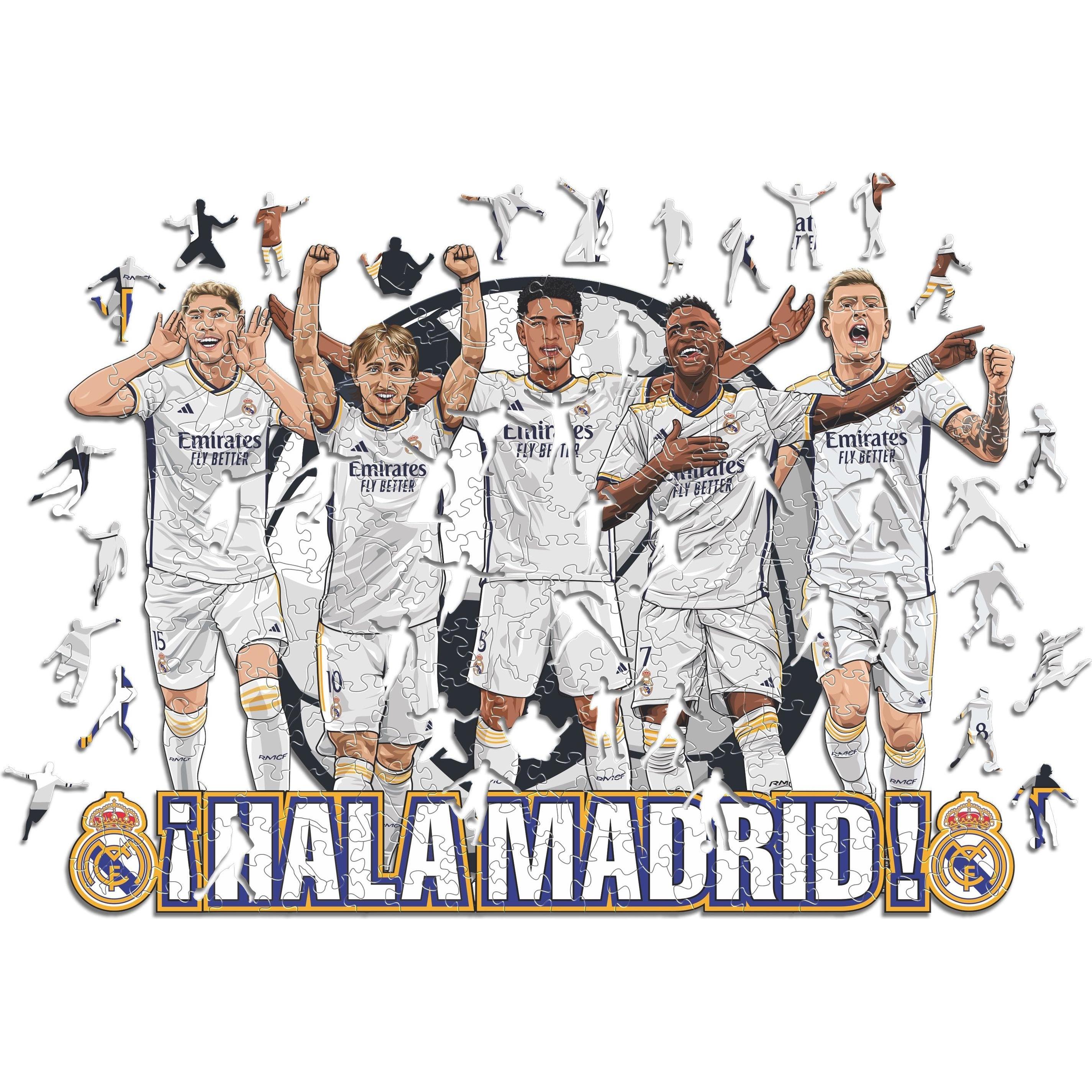 Iconic Real Madrid CF - 5 giocatori - puzzle in legno taglia M (270 pezzi) (270 pezzi)
