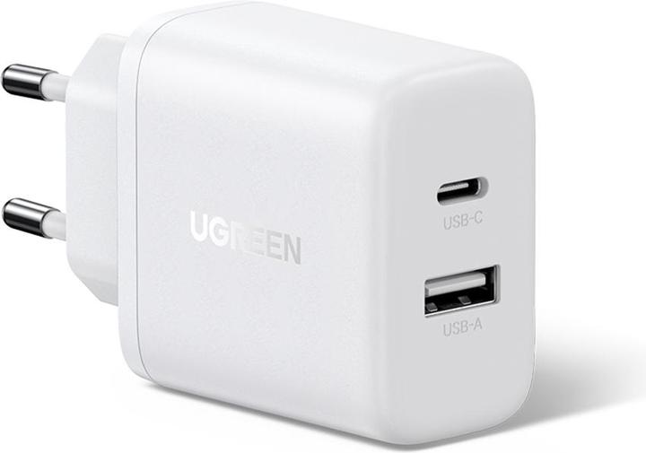Actual product image Ugreen - Wall Charger X227 (45310) - USB, Type-C, Fast Charger, 20W, PD3.0, QC4.0+ - White (20 W, 2 ports)