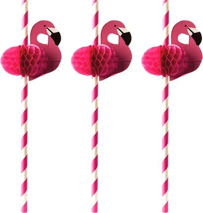Papstar Papiertrinkhalm "Flamingo" (50 x)