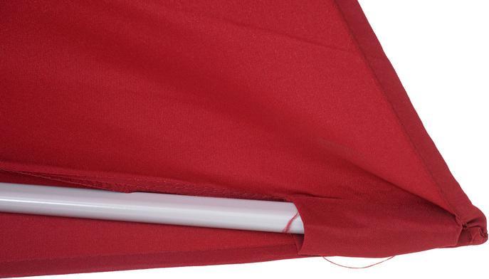Actual product image Swisshandel24 Parasol half-round, half-umbrella balcony umbrella, UV 50+ polyester/aluminium 3kg, 300cm bordeaux (2.85 m)