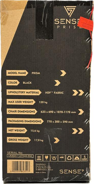 Produktbild Sense Fotel SENSE7 Prism materiałowy czarny