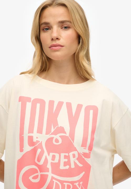 Produktbild Superdry Neonfarbenes T-Shirt in Übergrösse mit Regenbogen-Print (XS)