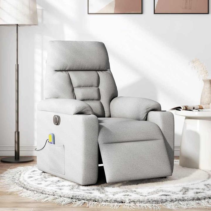 Immagine prodotto vidaXL Poltrona massaggiante elettrica in tessuto grigio nuvola