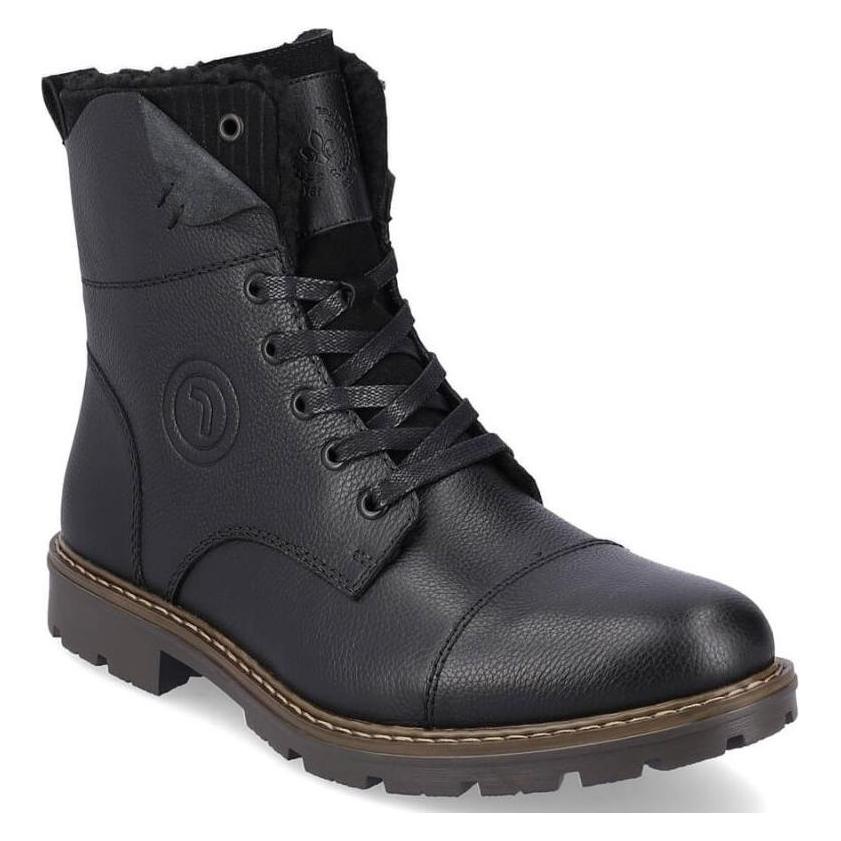 Rieker, Herren, Boots + Stiefel, Lederstiefel Mit Wollisolierung, Schwarz, Schwarz, (41)
