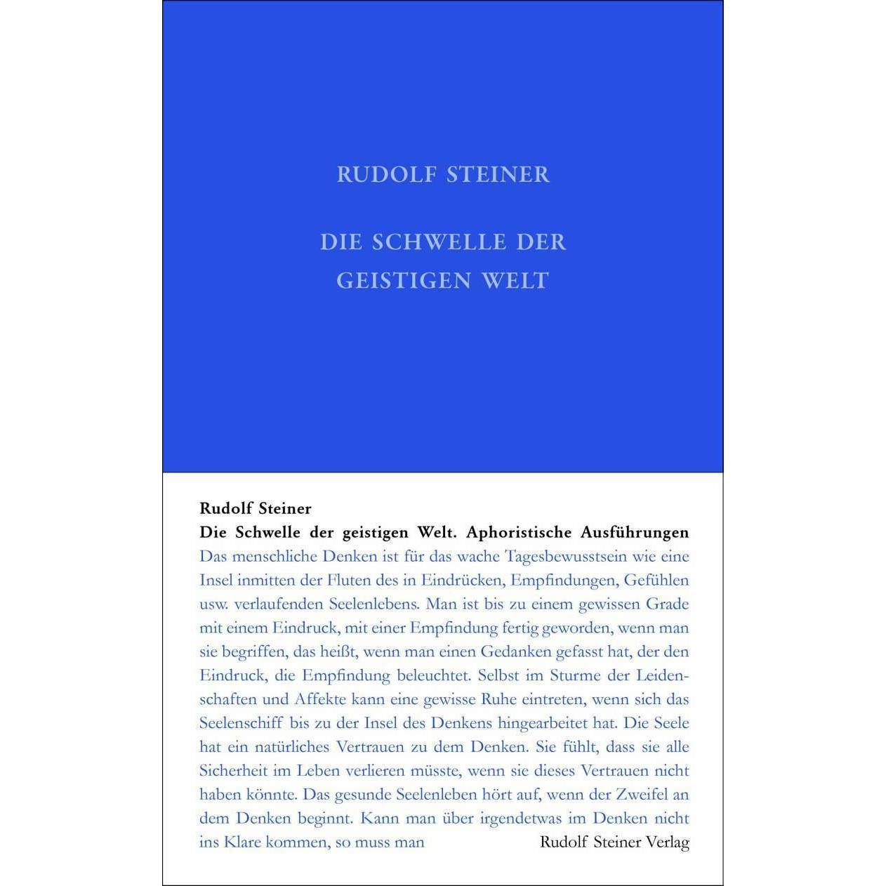 Die Schwelle der geistigen Welt, Sachbücher von Rudolf Steiner