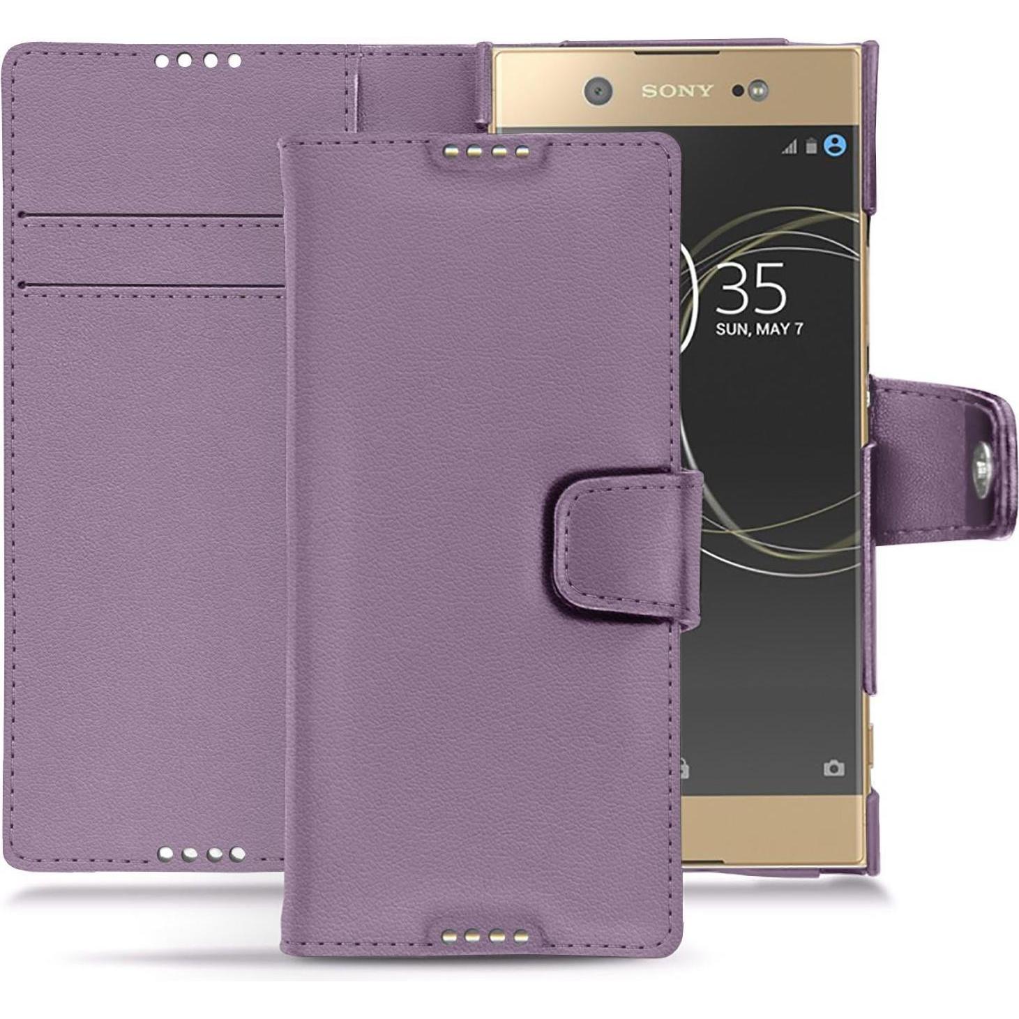 Noreve Lederschutzhülle Wallet (Sony Xperia XA1 Ultra), Smartphone Hülle, Violett